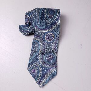 A Foxx Ltd Paisley‎ Print Silk Tie Mens Vintage Academia Classic Necktie Formal